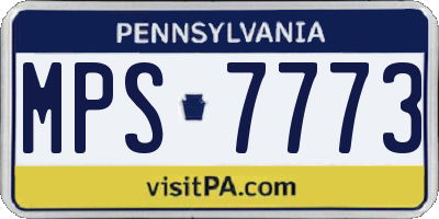 PA license plate MPS7773