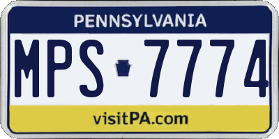 PA license plate MPS7774
