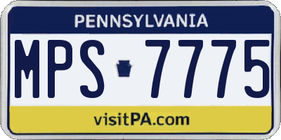 PA license plate MPS7775