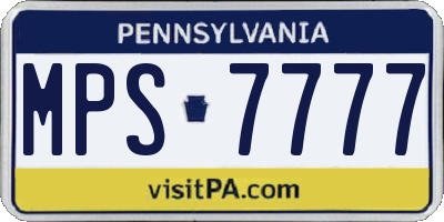 PA license plate MPS7777