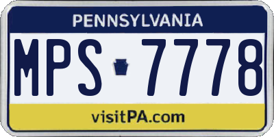 PA license plate MPS7778