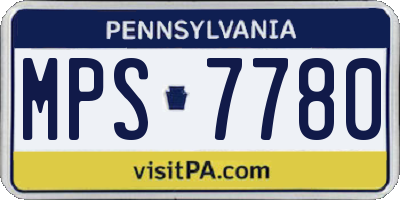 PA license plate MPS7780