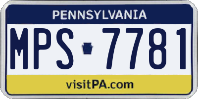 PA license plate MPS7781