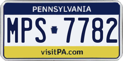 PA license plate MPS7782