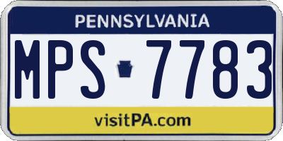 PA license plate MPS7783