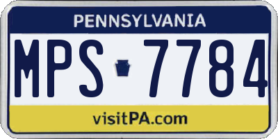 PA license plate MPS7784