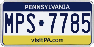PA license plate MPS7785