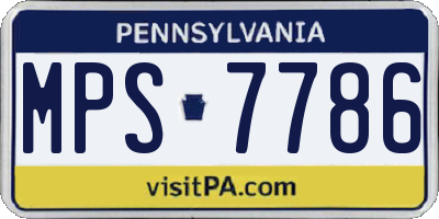PA license plate MPS7786
