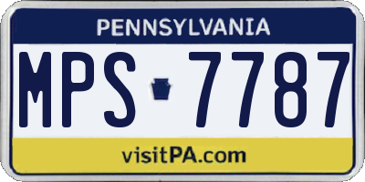 PA license plate MPS7787