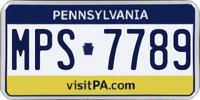 PA license plate MPS7789