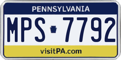 PA license plate MPS7792