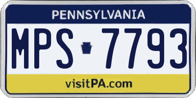 PA license plate MPS7793