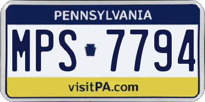 PA license plate MPS7794