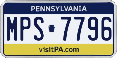 PA license plate MPS7796