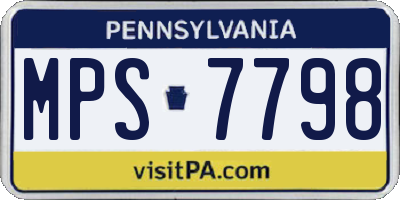 PA license plate MPS7798
