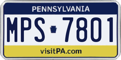 PA license plate MPS7801