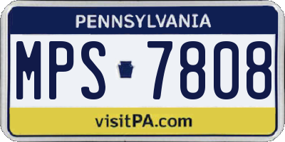 PA license plate MPS7808