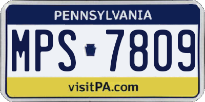 PA license plate MPS7809