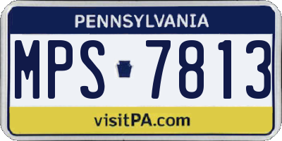 PA license plate MPS7813