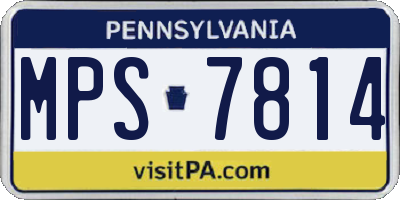 PA license plate MPS7814