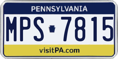 PA license plate MPS7815