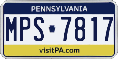 PA license plate MPS7817