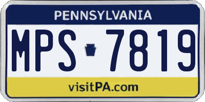 PA license plate MPS7819