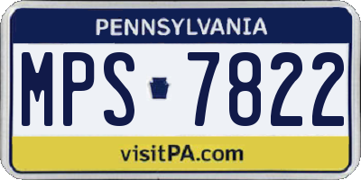 PA license plate MPS7822