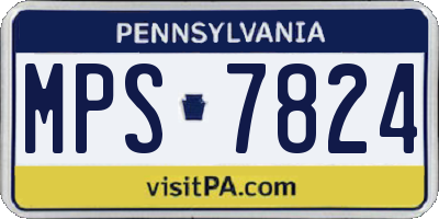 PA license plate MPS7824