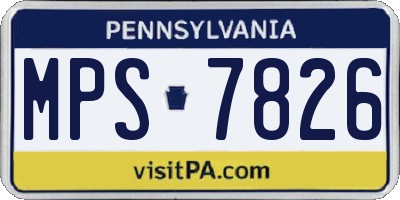 PA license plate MPS7826