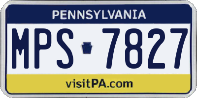 PA license plate MPS7827