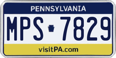 PA license plate MPS7829