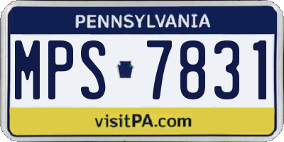 PA license plate MPS7831