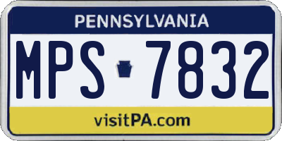 PA license plate MPS7832
