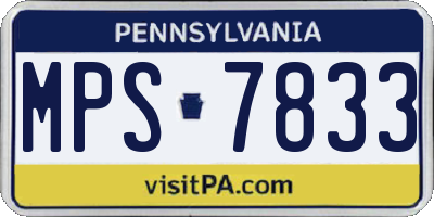 PA license plate MPS7833