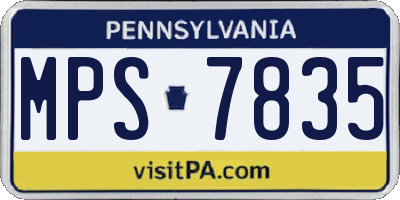 PA license plate MPS7835