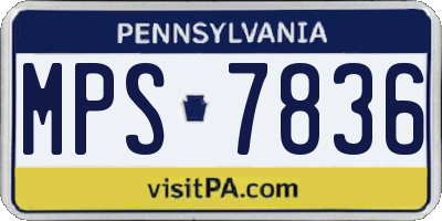PA license plate MPS7836