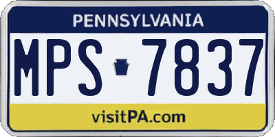 PA license plate MPS7837