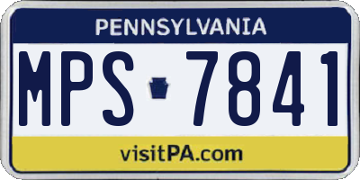 PA license plate MPS7841