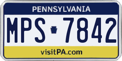 PA license plate MPS7842