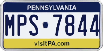 PA license plate MPS7844