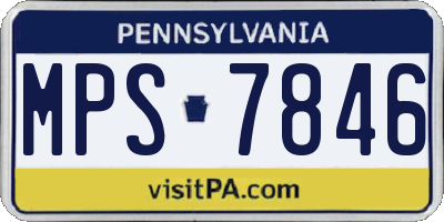 PA license plate MPS7846