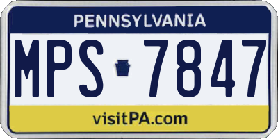 PA license plate MPS7847