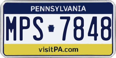 PA license plate MPS7848