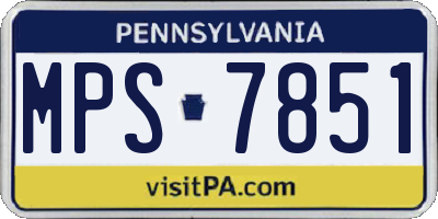 PA license plate MPS7851