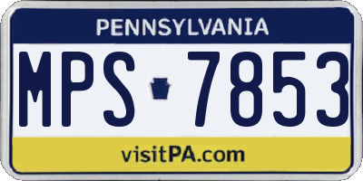 PA license plate MPS7853