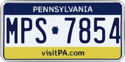 PA license plate MPS7854
