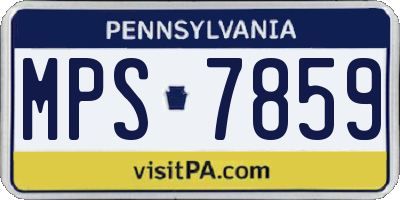 PA license plate MPS7859