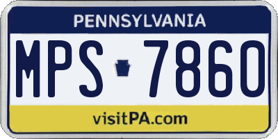 PA license plate MPS7860