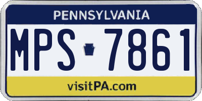PA license plate MPS7861